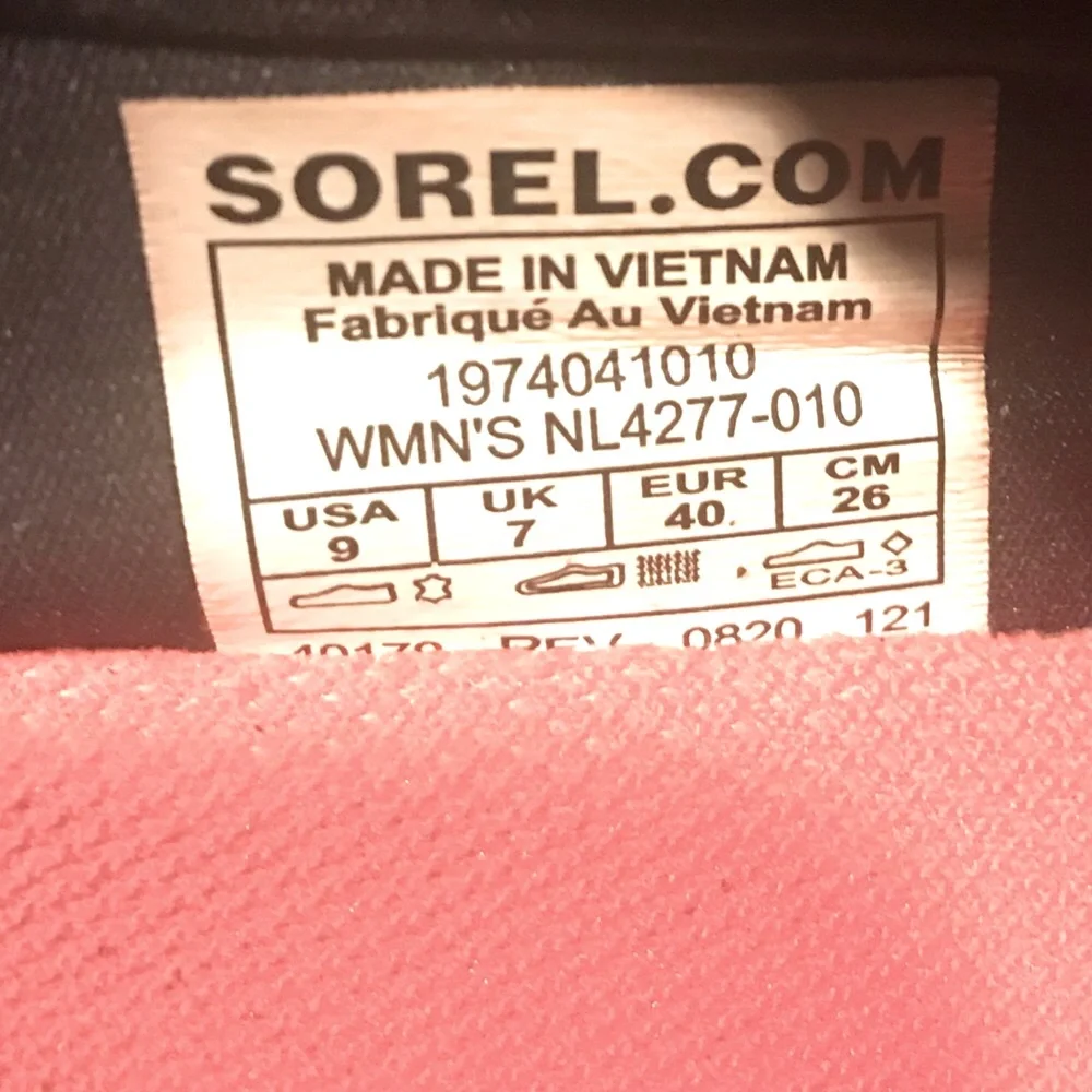 Sorel Out N About Street Sneaker Black White Orange 4277-010 Women’s Size 9 - Picture 15 of 15